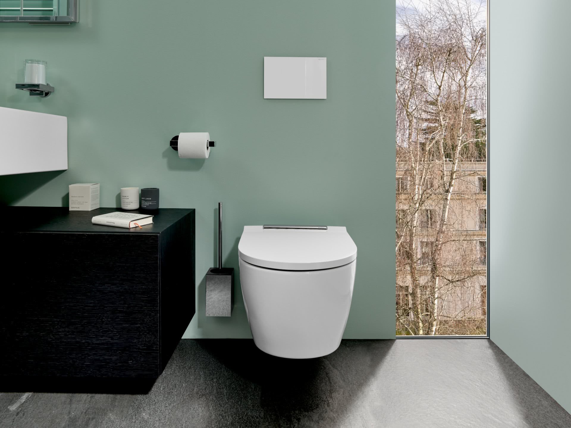 Modernes Bad mit WC im Pastellton Inspiration Geberit BadeWelten